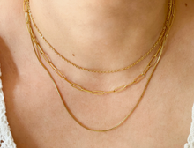 Load image into Gallery viewer, Triple Strand Gold Chain Waterproof Necklace