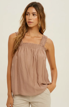 Load image into Gallery viewer, Champagne Ruffle Tank Top