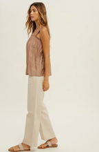 Load image into Gallery viewer, Champagne Ruffle Tank Top