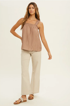 Load image into Gallery viewer, Champagne Ruffle Tank Top