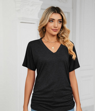 Load image into Gallery viewer, Shirred Fit V-Neck T Shirt