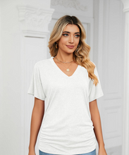 Load image into Gallery viewer, Shirred Fit V-Neck T Shirt