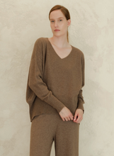 Load image into Gallery viewer, Cashmere Mix V-Neck Knit Sweater