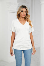 Load image into Gallery viewer, Shirred Fit V-Neck T Shirt