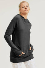 Load image into Gallery viewer, Fuzzy Raglan Hoodie Pullover with Thumb Holes-Poppy Street