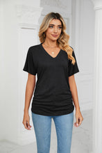 Load image into Gallery viewer, Shirred Fit V-Neck T Shirt