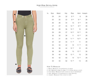 Alexa High-Rise Skinny Ankle Jeans Olive-Poppy Street