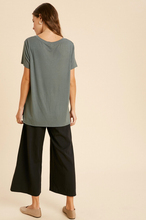 Load image into Gallery viewer, Super Soft V-Neck T Green-Poppy Street