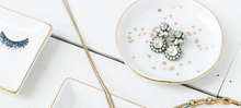 Load image into Gallery viewer, White Gold Speckled Jewelry Dish-Poppy Street
