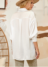 Load image into Gallery viewer, Satin Button Down Oversized Shirt