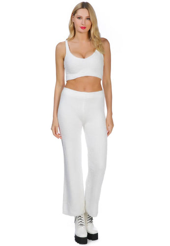 Teddy Knit Wide Leg Pants