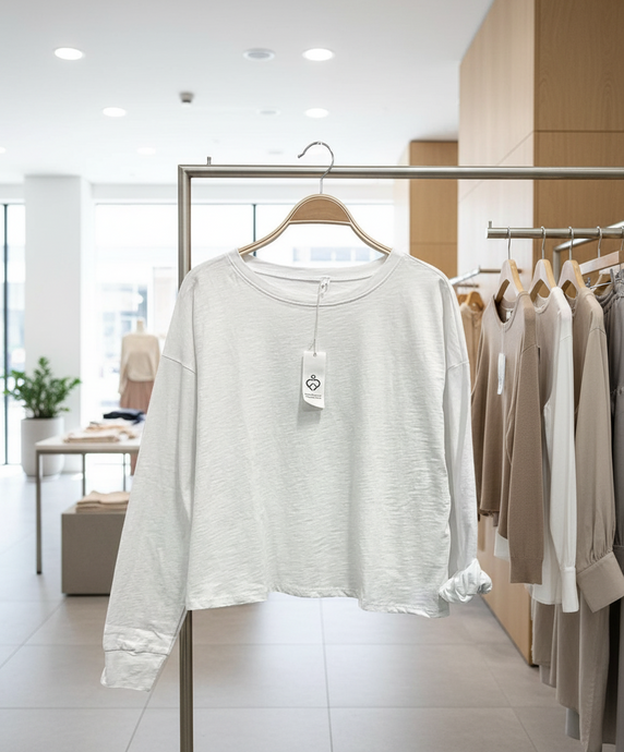 Cotton Slub Oversized Tee White