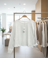 Cotton Slub Oversized Tee White - Poppy Street