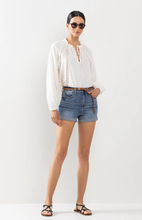 Load image into Gallery viewer, Classic High Rise Jean Shorts Rolled Cuff
