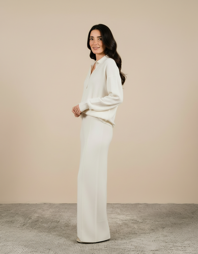 Cashmere Mix Polo Knit Sweater