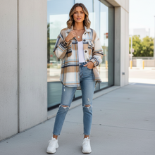 Load image into Gallery viewer, Oversize Plaid Flannel Shirt