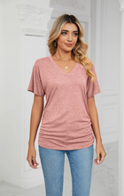 Load image into Gallery viewer, Shirred Fit V-Neck T Shirt