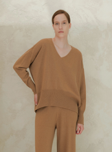 Load image into Gallery viewer, Cashmere Mix V-Neck Knit Sweater