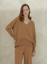 Load image into Gallery viewer, Cashmere Mix V-Neck Knit Sweater