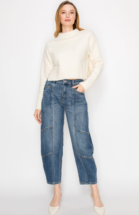 High Rise Relaxed Barrel Jeans