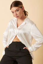Load image into Gallery viewer, Satin Button Down Oversized Shirt - Poppy Street