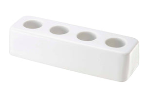Plain White Rectangular Ceramic Toothbrush Stand-Poppy Street