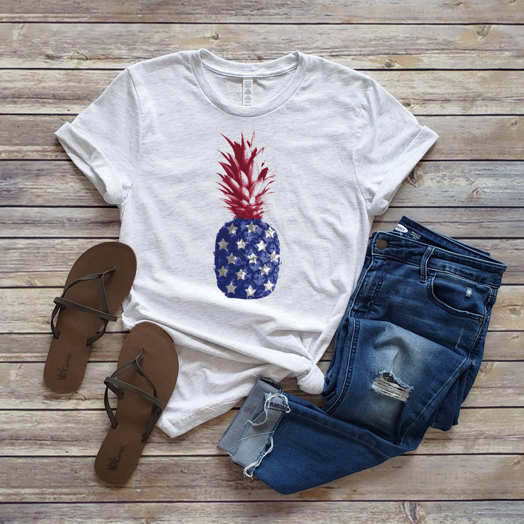 Pineapple Patriot Flag T-Shirt-Poppy Street