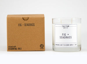 Fig + Seagrass Glass Candle Tumbler-Poppy Street