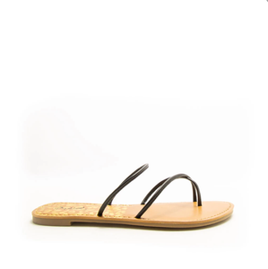 Athena Black Strappy Sandals-Poppy Street