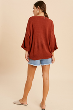 Load image into Gallery viewer, Relaxed Pullover Sweater Rust-Poppy Street