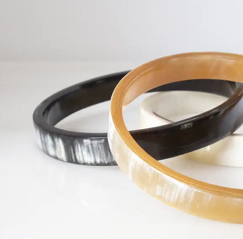 Tron Minimalist Buffalo Horn Bangle-Poppy Street