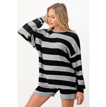 Load image into Gallery viewer, Striped Relaxed Lounger Shorts Set