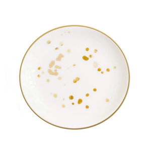 White Gold Speckled Jewelry Dish-Poppy Street