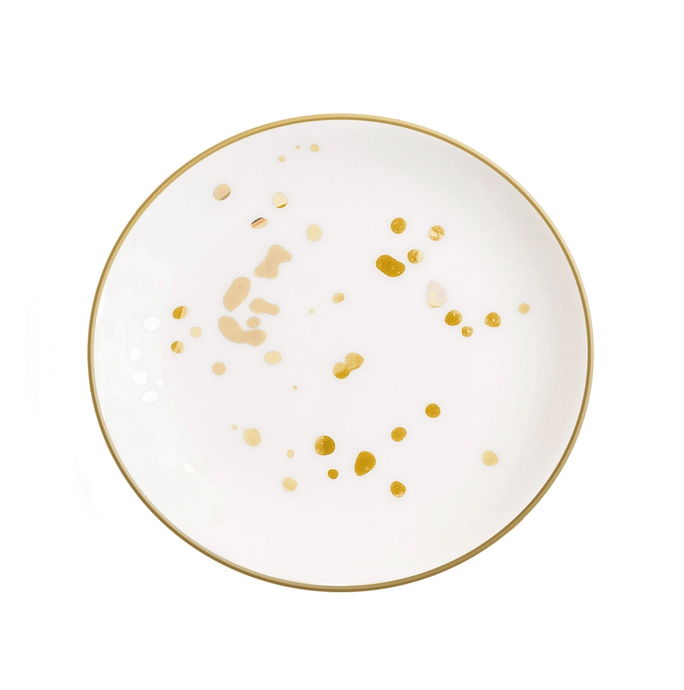 White Gold Speckled Jewelry Dish-Poppy Street