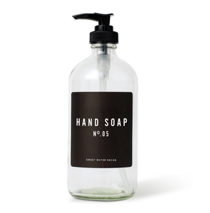16oz Clear Plastic Hand Soap Dispenser-Poppy Street