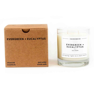 Evergreen + Eucalyptus Glass Tumbler Candle-Poppy Street
