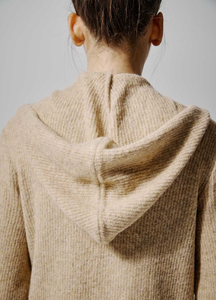 Vertical Long Wool Hoodie Sweater-Poppy Street