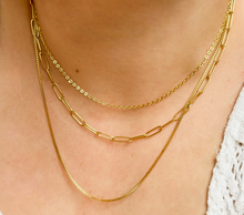 Load image into Gallery viewer, 3 Tier Stainless Steel Gold Chain Necklace