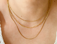 Load image into Gallery viewer, 3 Tier Stainless Steel Gold Chain Necklace