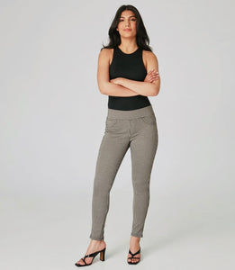 Anna Mid-Rise Pull On Skinny Ankle Pants Jacquard Houndstooth