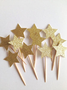 Gold Glitter Star Picks-Poppy Street