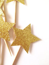 Load image into Gallery viewer, Gold Glitter Star Picks-Poppy Street