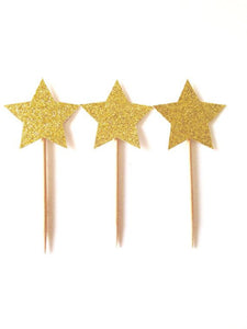 Gold Glitter Star Picks-Poppy Street