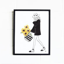Load image into Gallery viewer, Sunflower Girl Art Print-Poppy Street