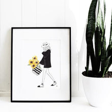 Load image into Gallery viewer, Sunflower Girl Art Print-Poppy Street